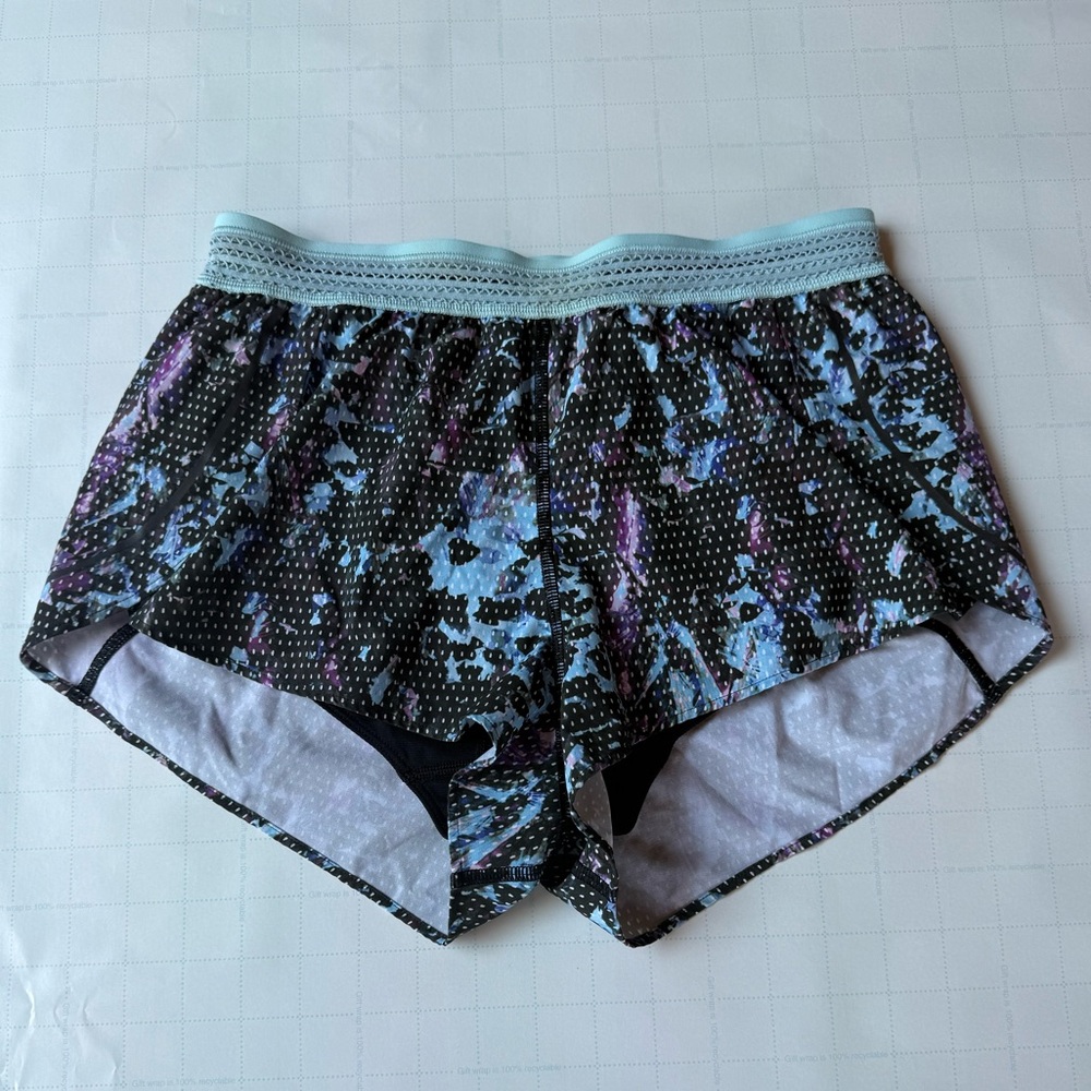 Women's Black and Blue Patterned Sleep Shorts